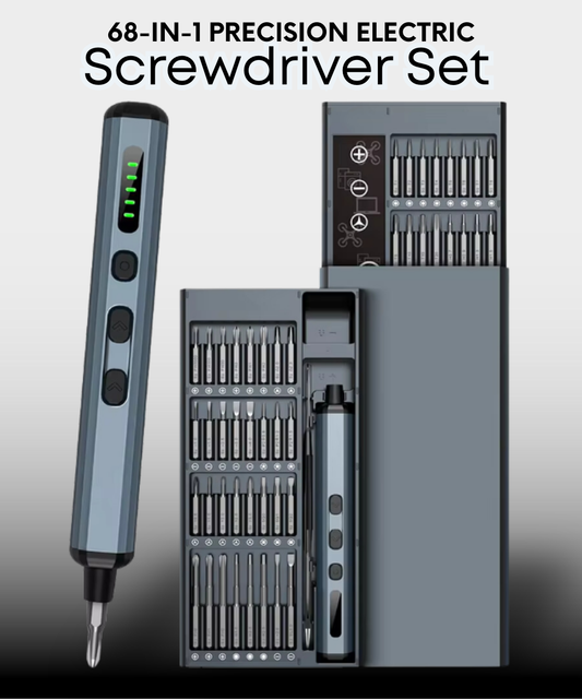 68-in-1 Precision Electric Screwdriver Set – High-Torque, Magnetic, Rechargeable, and Organized for Precision Repairs on Electronics, Phones, Laptops, and More