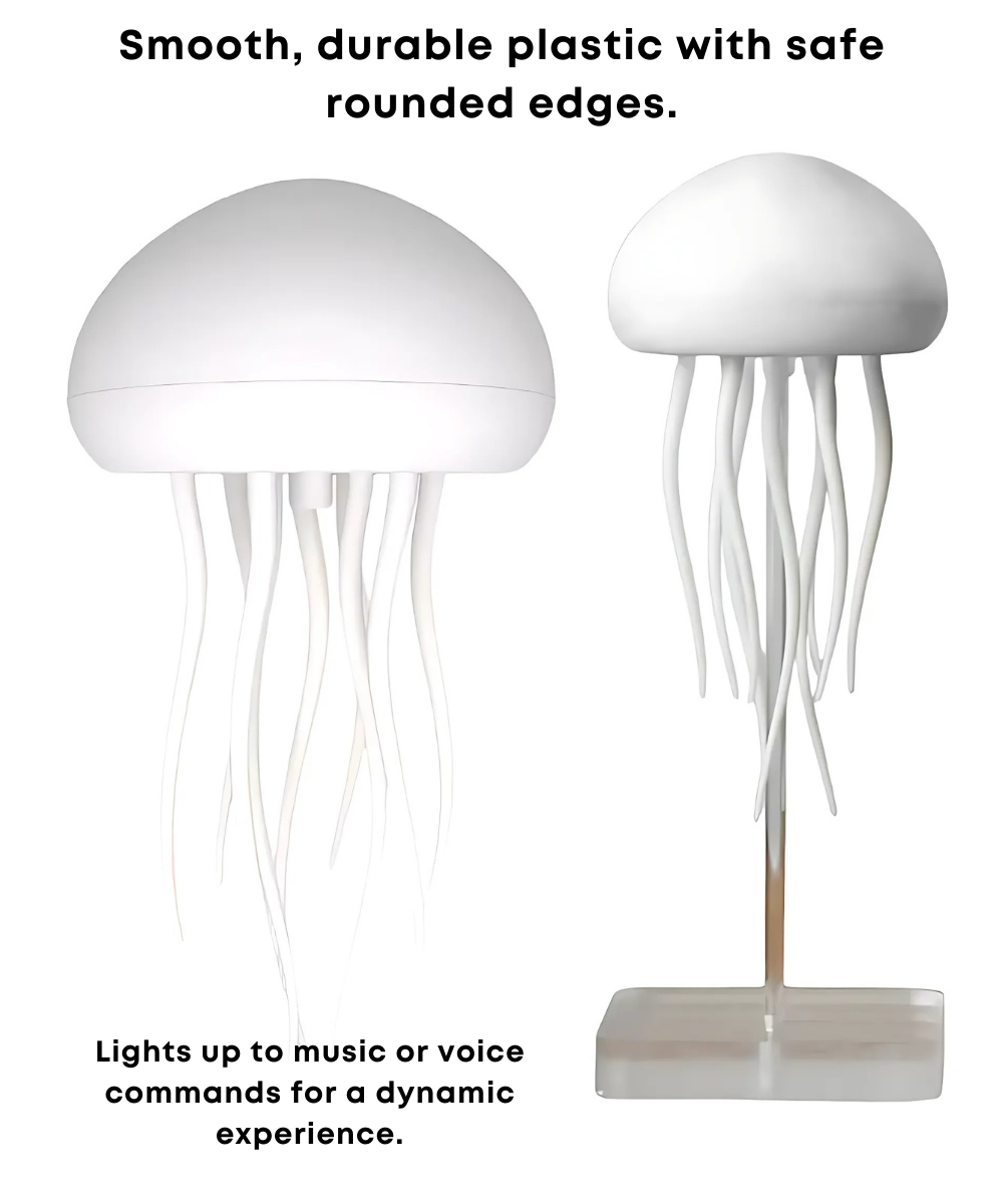 Mesmerizing Cartoon Jellyfish Night Light – RGB LED Lamp with Voice Control, Rechargeable Battery, and Lifelike Motion