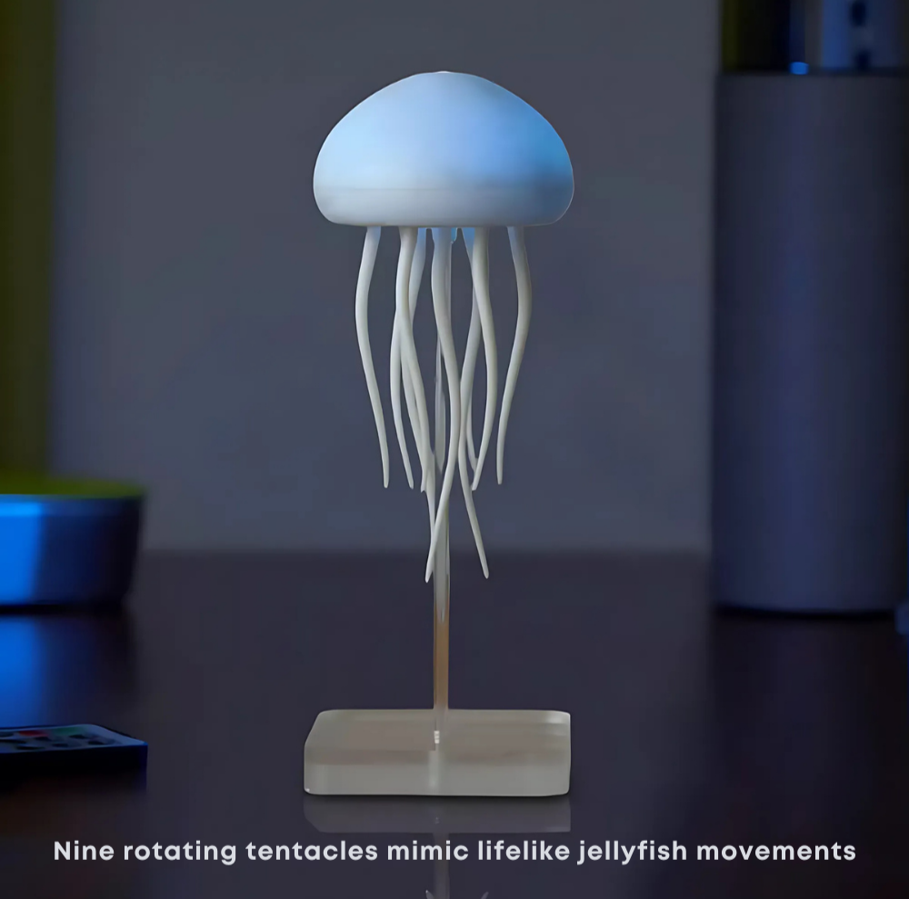 Mesmerizing Cartoon Jellyfish Night Light – RGB LED Lamp with Voice Control, Rechargeable Battery, and Lifelike Motion
