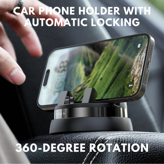 Lisen Car Phone Holder - Stable, Secure, 360° Rotatable for Ultimate Hands-Free Navigation