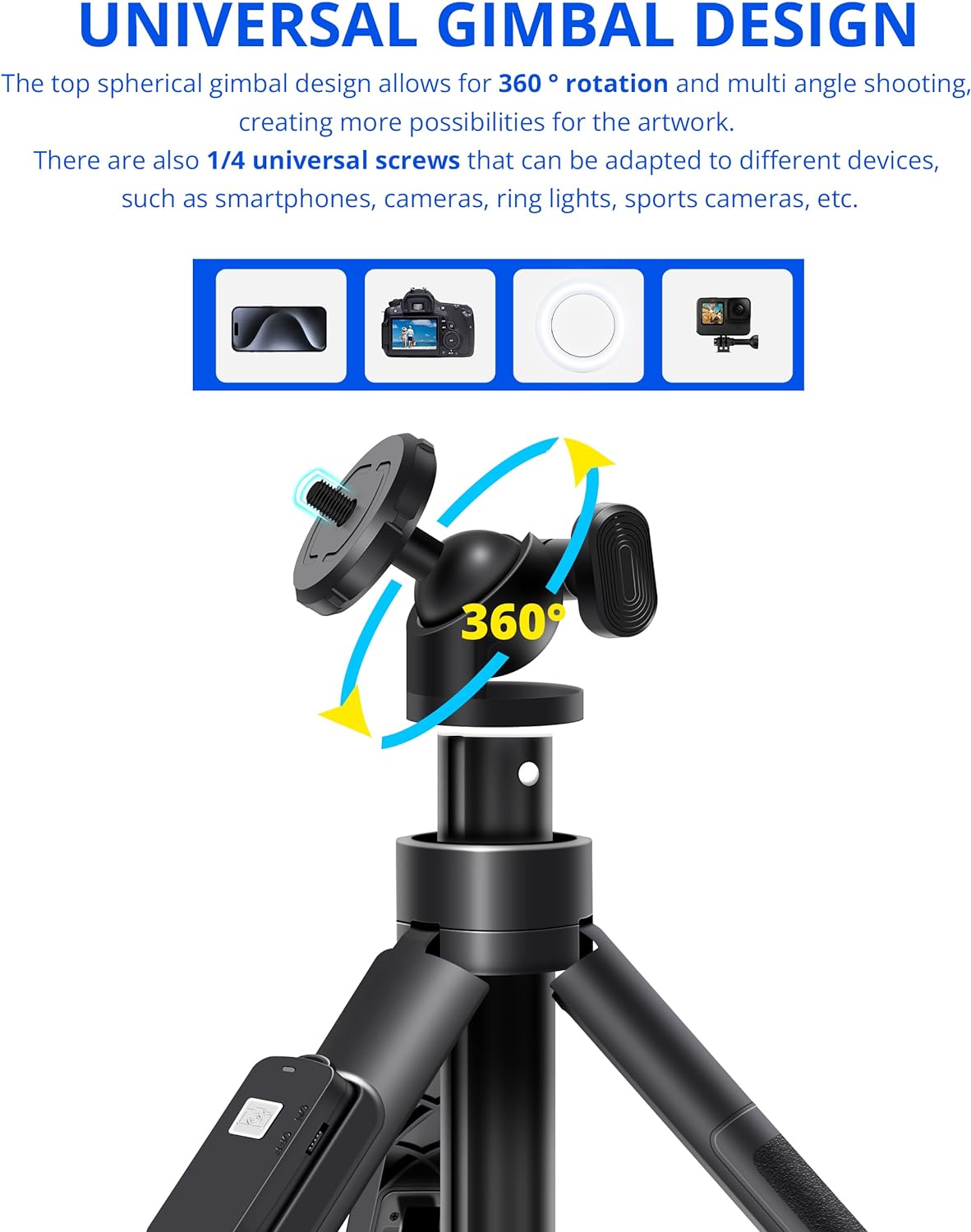 BZE 62-Inch Selfie Stick Tripod with Wireless Remote - Long Extendable Phone Tripod for Group Selfies, Live Streaming, and Video Recording - Compatible with All Smartphones
