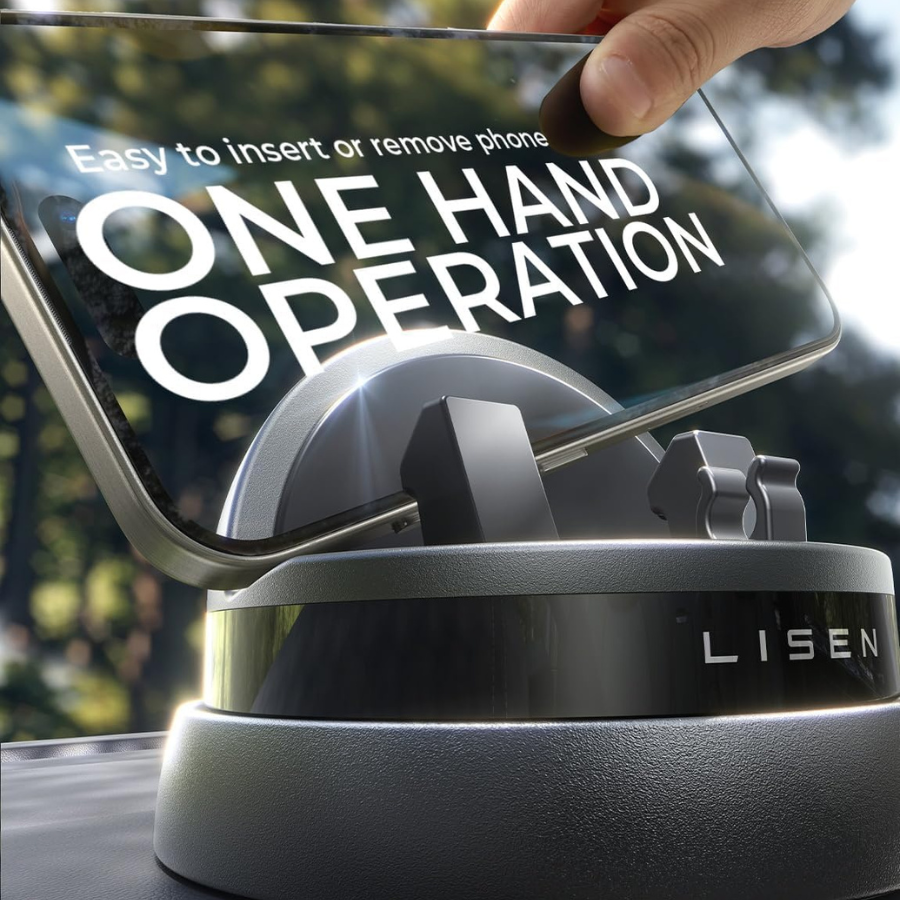 Lisen Car Phone Holder - Stable, Secure, 360° Rotatable for Ultimate Hands-Free Navigation