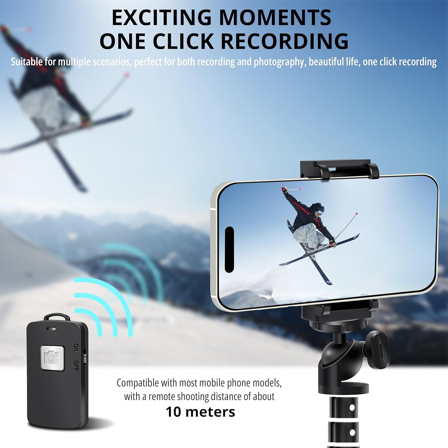 BZE 62-Inch Selfie Stick Tripod with Wireless Remote - Long Extendable Phone Tripod for Group Selfies, Live Streaming, and Video Recording - Compatible with All Smartphones