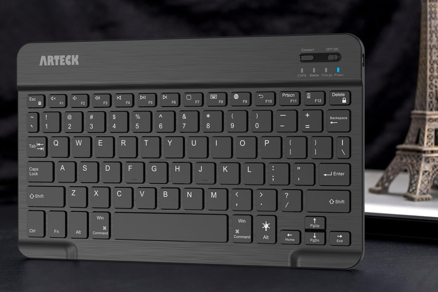 Arteck Universal Backlit Bluetooth Keyboard – Ultra-Light Slim Wireless 7-Color Keyboard for iOS, iPad Pro, Android, Windows Tablets & Smartphones – Rechargeable 6-Month Battery