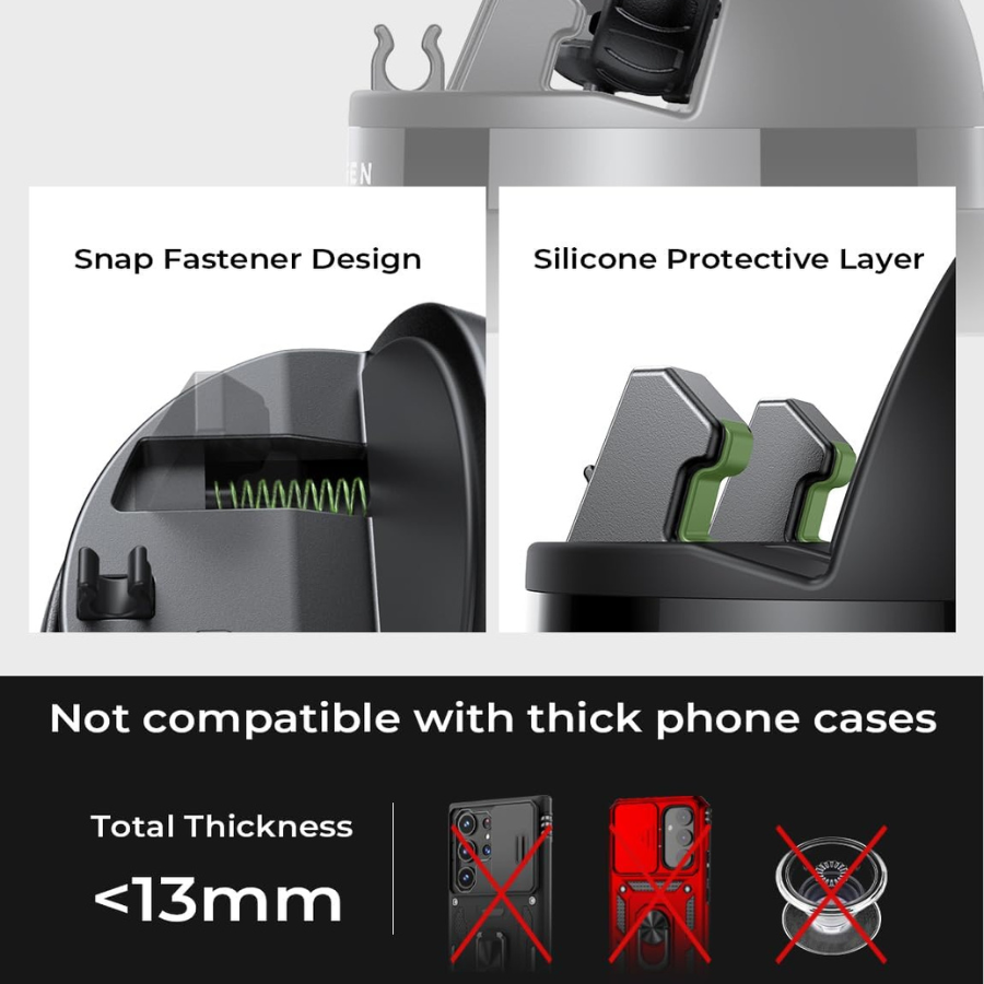 Lisen Car Phone Holder - Stable, Secure, 360° Rotatable for Ultimate Hands-Free Navigation