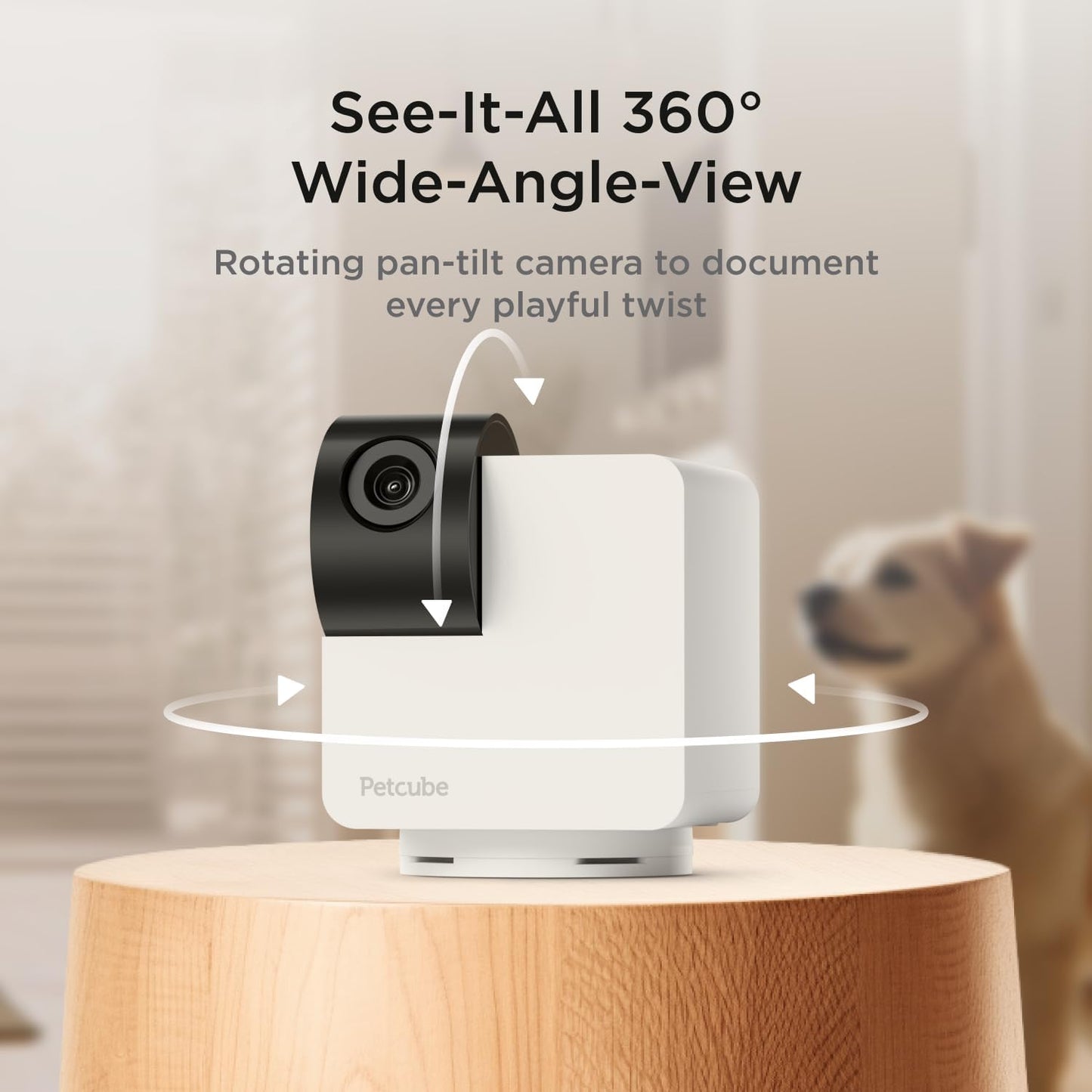 Petcube Cam 360° Interactive WiFi Pet Camera – 1080p HD Pan-Tilt Home Security with Phone App, Night Vision, AI Motion Alerts