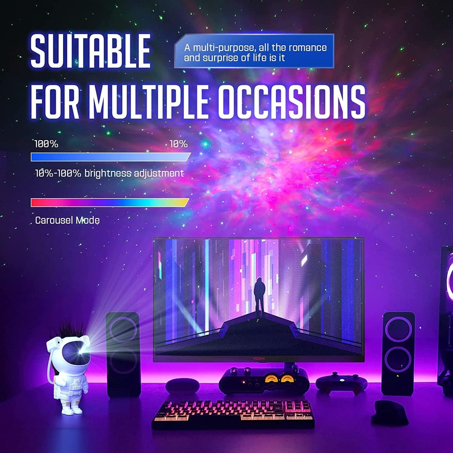Star Galaxy Projector for Bedroom – Remote-Controlled Night Light with Timer, Space Projector for Kids & Adults, Ideal for Room Decor, Home Theater & Gaming Rooms