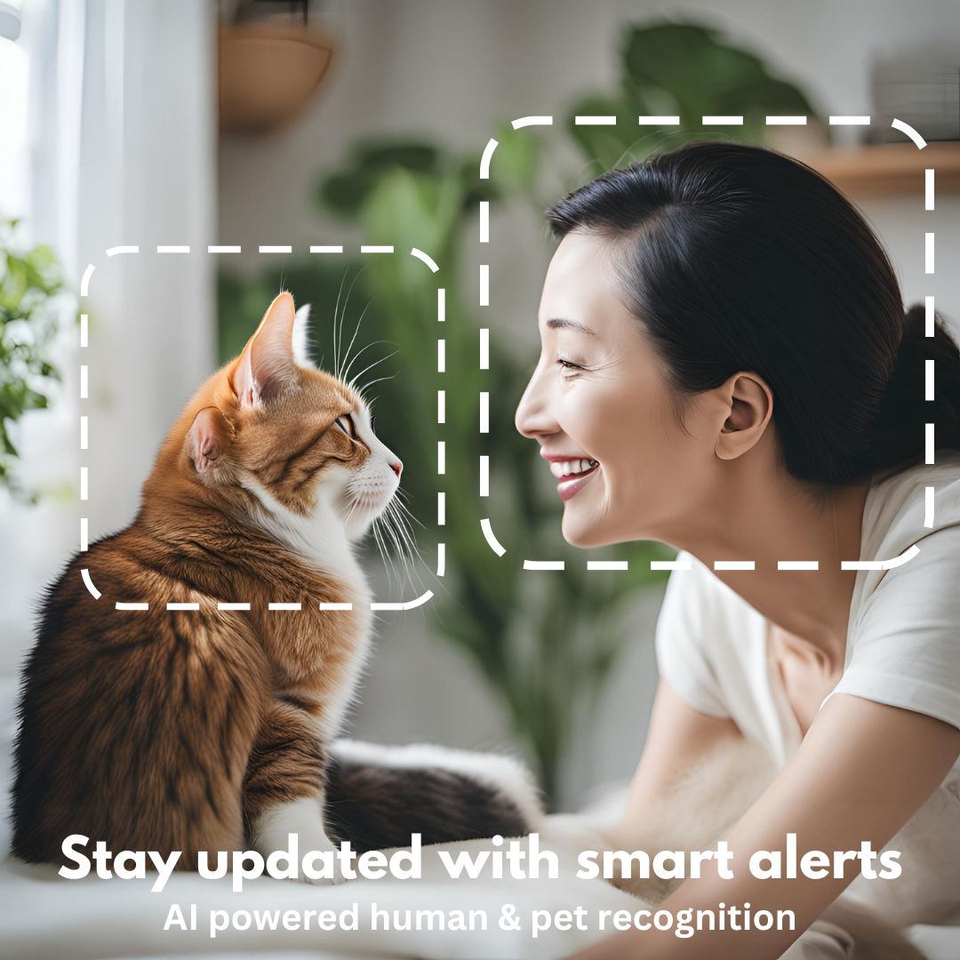 Petcube Cam 360° Interactive WiFi Pet Camera – 1080p HD Pan-Tilt Home Security with Phone App, Night Vision, AI Motion Alerts