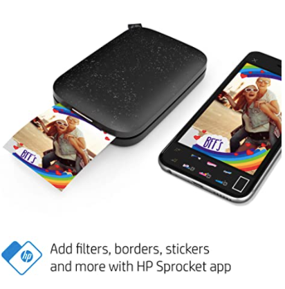 HP Sprocket 2x3" Portable Instant Photo Printer – Print Wireless Sticky-Back Color Photos from iOS & Android Devices | Compact Mobile Printer with Bluetooth & Zink Technology
