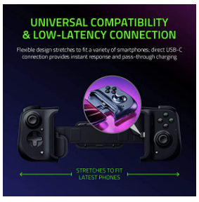Razer Kishi Mobile Game Controller for Android USB-C: Low Latency Gamepad with Passthrough Charging - Compatible with Xbox Game Pass, xCloud, Stadia, GeForce NOW, Luna - Works with Samsung, Pixel, and More