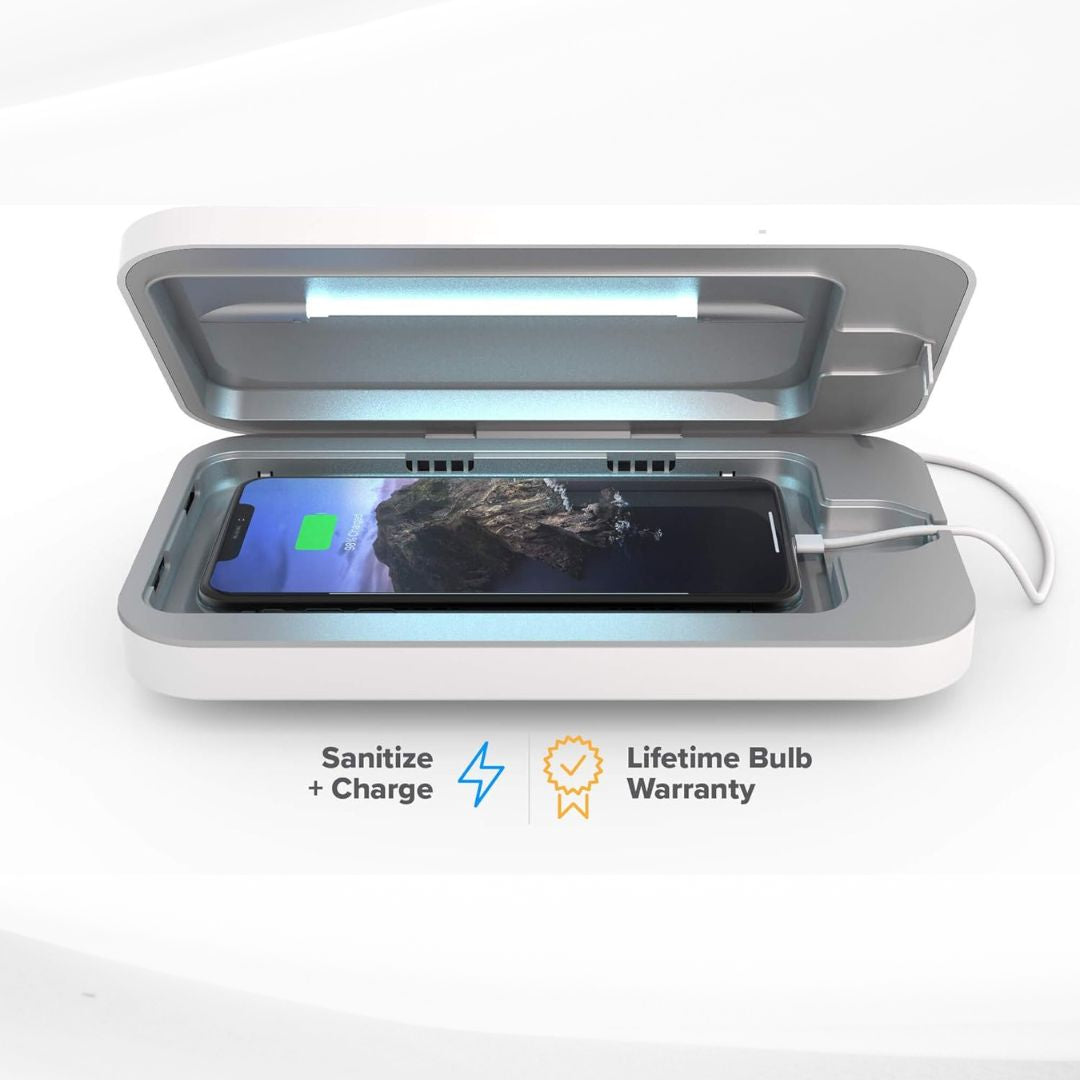 PhoneSoap 3 UV-C Light Sanitizer & Dual Phone Charger – Clinically Proven 360° UV-C Disinfection for All Cell Phones