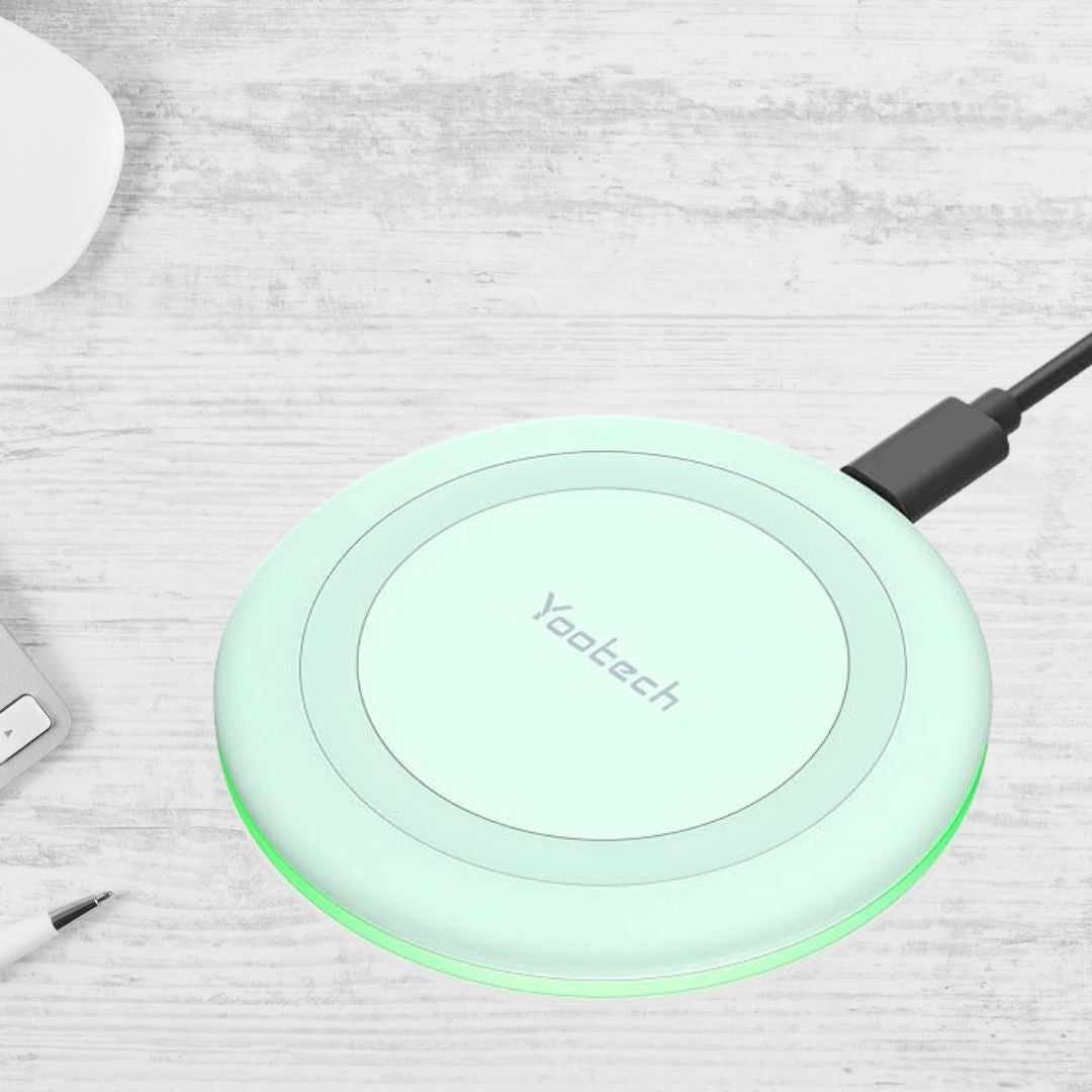 Yootech 10W Max Fast Wireless Charging Pad – Compatible with iPhone 16/15/14/13, Samsung Galaxy S22/S21, AirPods Pro 2