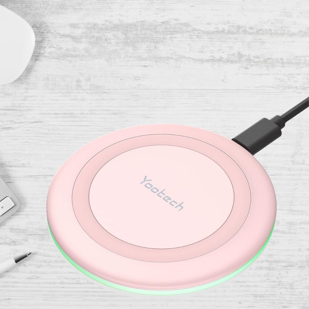 Yootech 10W Max Fast Wireless Charging Pad – Compatible with iPhone 16/15/14/13, Samsung Galaxy S22/S21, AirPods Pro 2