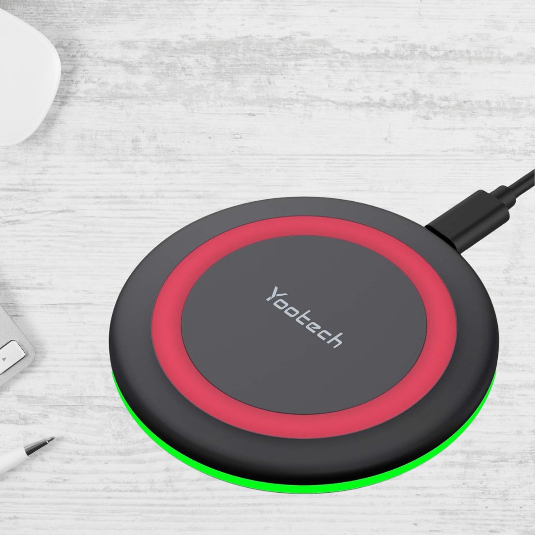 Yootech 10W Max Fast Wireless Charging Pad – Compatible with iPhone 16/15/14/13, Samsung Galaxy S22/S21, AirPods Pro 2