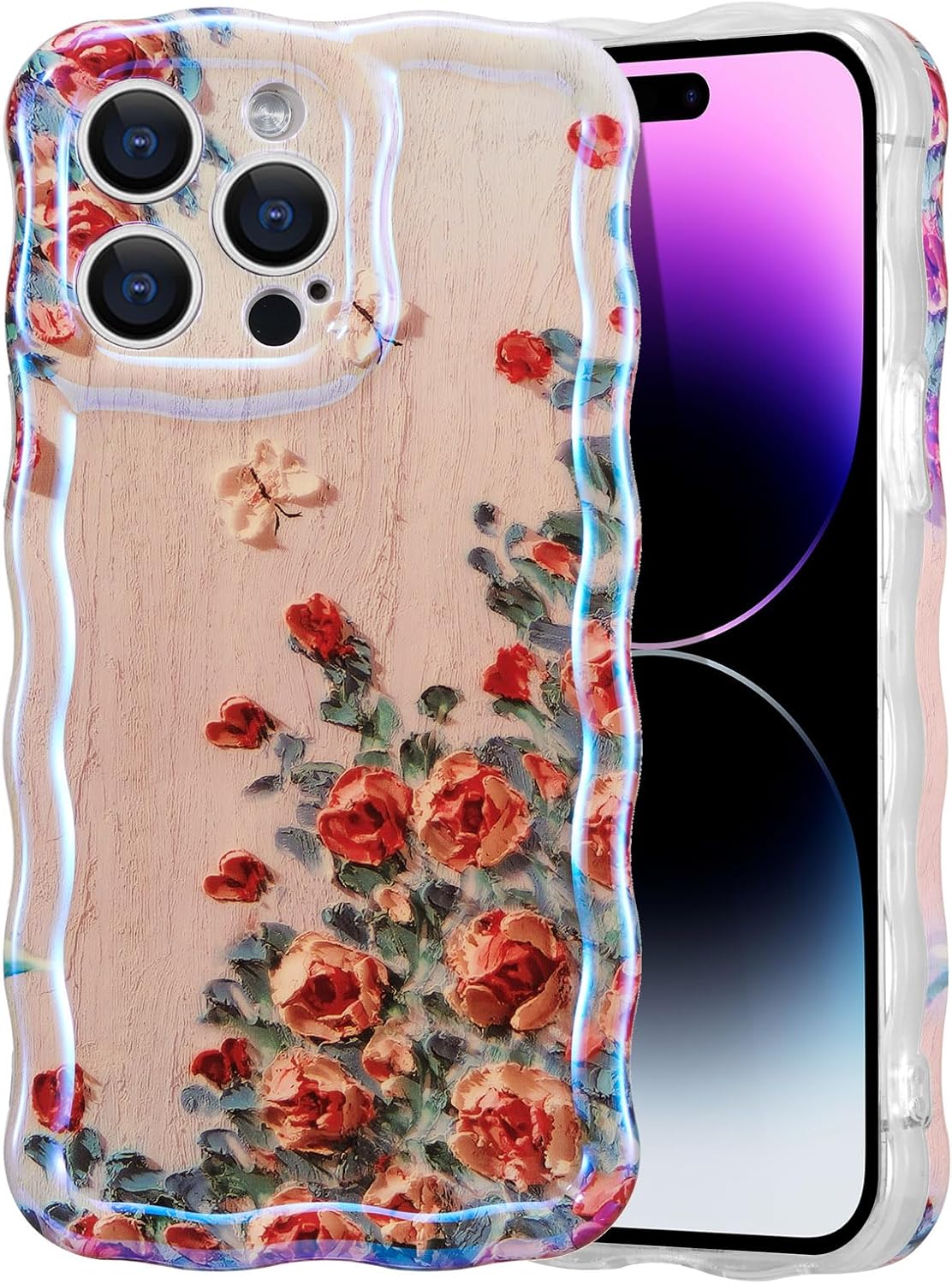 iPhone 13- 16 Retro Floral Glossy Case - Vibrant, Stylish, and Durable for Girls & Women