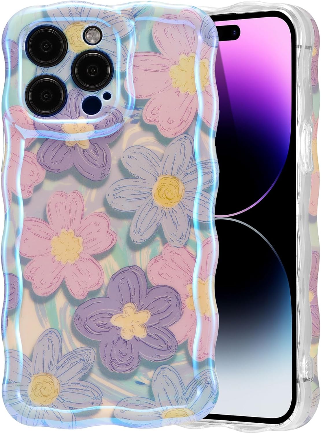 iPhone 13- 16 Retro Floral Glossy Case - Vibrant, Stylish, and Durable for Girls & Women