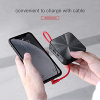 Ultra Compact Portable 10,000 mAh Power Bankwith Built in Cable Compatible with iPhone 11/XS/XR/X/8/8P/7/6/6S