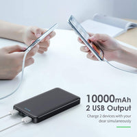 Ultra Slim Portable 10,000 mAh 2 Pack Power Bank With Type C (3 Input & 2 Output) for Smart Phone, Android Phone,Tablet, Etc.