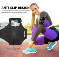 Running Cell Phone Armband with Airpods Bag  Water Resistant Sports Phone Holder Case & Zipper Slot Car Key Holder