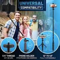 Texlar Selfie Stick Tripod 48 Inch with Remote