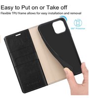 Belemay iPhone 13 Wallet Case with Protective Genuine Leather Flip and RFID Blocking